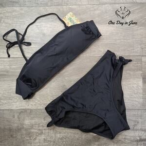 Shekini Halter Bandeau Tie Side Bikini Swimsuit Size S